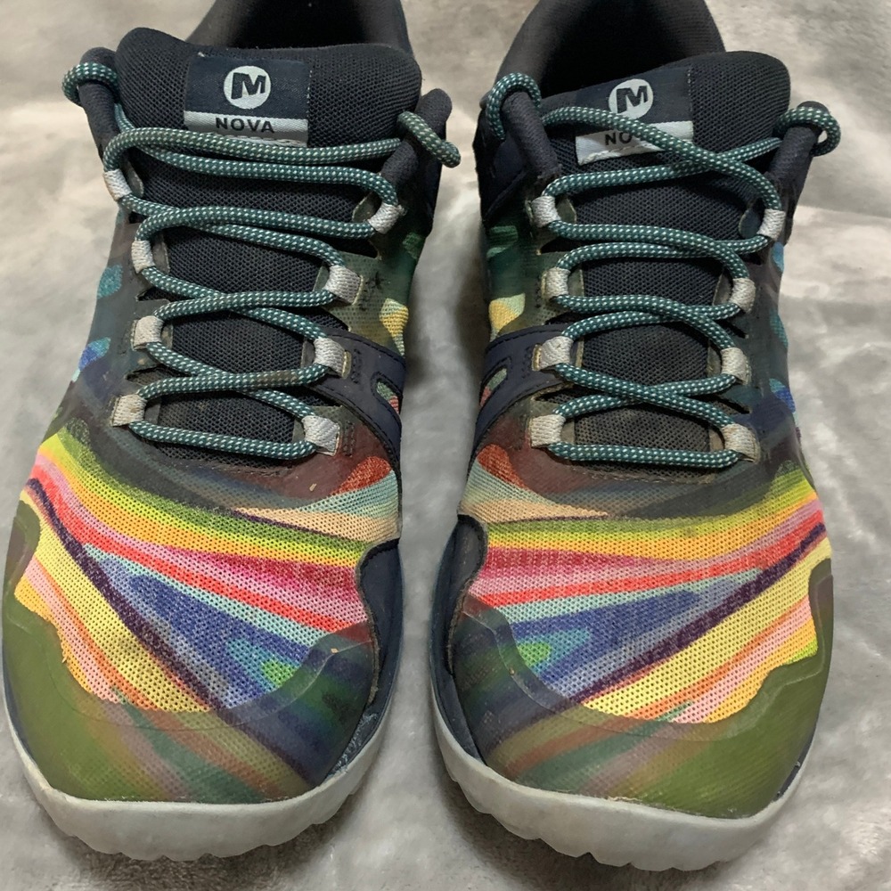Merrell Nova Mens Trail Running Shoes Size 11 Rainbow Wave Vibram J99639